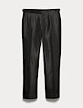 Pantalon de smoking coupe ajustée à texture brillante