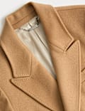 Manteau en mélange de cachemire et laine italienne à revers