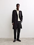 Manteau à revers en laine italienne