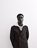 Manteau à revers en laine italienne