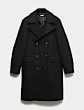 Manteau à revers en laine italienne