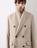 Wool Blend Long Haired Revere Coat
