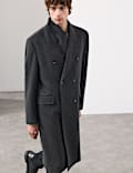 Wool Blend Long Haired Revere Coat