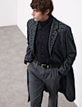 Wool Blend Houndstooth Overcoat