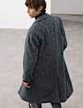 Wool Blend Houndstooth Overcoat