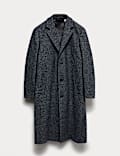 Wool Blend Houndstooth Overcoat