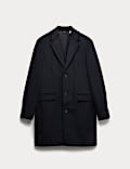 Wool Blend Revere Coat with Cashmere
