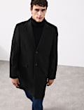 Wool Blend Revere Coat with Cashmere