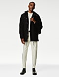 Wool Blend Hooded Padded Parka Jacket