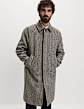 Textured Car Coat with Wool