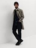 Textured Car Coat with Wool