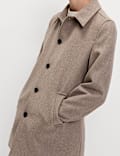Wool Blend Double Collar Overcoat