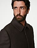 Wool Blend Dogstooth Car Coat