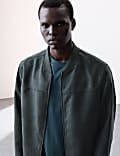 Faux Suede Bomber Jacket