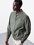 Faux Suede Bomber Jacket
