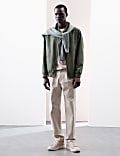 Faux Suede Bomber Jacket