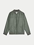 Faux Suede Bomber Jacket
