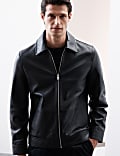 Leather Harrington Jacket