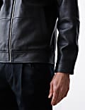 Leather Harrington Jacket