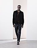 Faux Suede Harrington Jacket