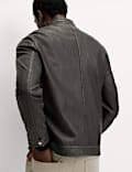 Washed Leather Biker Jacket