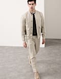 Blouson en coton et lin m&eacute;lang&eacute;