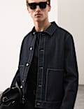 Veste en jean &agrave; lisi&egrave;re