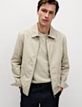 Cotton Rich Striped Harrington Jacket