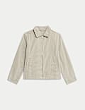 Cotton Rich Striped Harrington Jacket