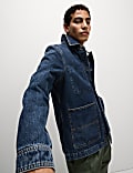 Denim Contrast Collar Jacket