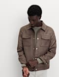 Faux Suede Trucker Jacket