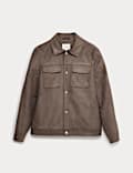 Faux Suede Trucker Jacket