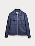 Blouson Femme Simili Cuir Mi Saison Casual Veste Courte Regular Fit Couleur Unie Printemps Et Automne - Noir Noir - Prêt-à-Porter