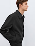 Cotton Rich Textured Harrington Jacket