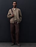 Double-Faced Wool Blend Bomber Jacket