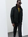 Jacke aus Nylon in Lammfelloptik mit Kragen