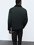 Nylon jack met kraag van shearling