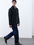 Wool Blend Melton Pea Coat