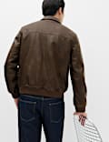 Faux Leather Harrington Jacket