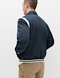 Satin Padded Varsity Bomber Jacket