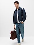 Satin Padded Varsity Bomber Jacket