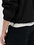 Veste de coach en coton m&eacute;lang&eacute;