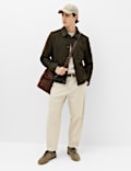 Faux Suede Utility Jacket