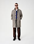Wool Blend Textured Padded Long Coat