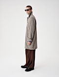 Wool Blend Textured Padded Long Coat