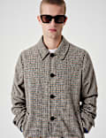 Wool Blend Textured Padded Long Coat