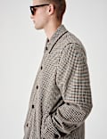 Wool Blend Textured Padded Long Coat
