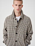 Wool Blend Textured Padded Long Coat