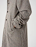 Wool Blend Textured Padded Long Coat
