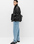 Faux Leather Chore Jacket